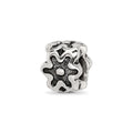 Sterling Silver Reflections Antiqued Flower Kids Bead, 6.79 x 5.68 mm