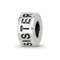 Sterling Silver Reflections Antiqued Sister Bead, 9.6 x 5.13 mm