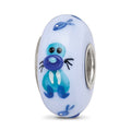 Sterling Silver Reflections Hand Painted Walrus, Purple Glass Bead, 14.6 x 7.45 mm