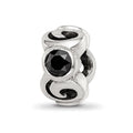 Sterling Silver Reflections Black CZ Bead, 10 x 6.36 mm