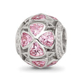 Sterling Silver Reflections Flowers with Pink CZ Bead, 15.21 x 10.3 mm