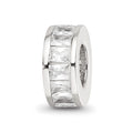 Sterling Silver Reflections w/ CZ Spacer Bead, 8.86 x 3.4 mm