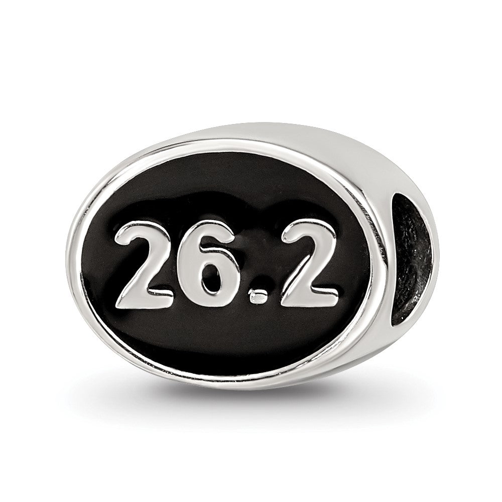 Sterling Silver Reflections Black Enameled Marathon Bead