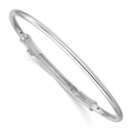 Sterling Silver Reflections Rhodium-plated Hinged Clasp Bangle, 7.25 mm