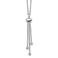 Sterling Silver Reflection Beads RH-plated Heart Beaded 27.5in Necklace, 27.5 mm