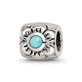 Sterling Silver Reflections Turquoise Bead, 7.27 x 7.27 mm