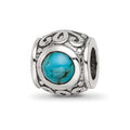 Sterling Silver Reflections Turquoise Bead, 8.18 x 8.18 mm