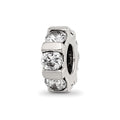 Sterling Silver Reflections CZ Bead, 10 x 3.64 mm, 1.44 g