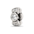 Sterling Silver Reflections CZ Bead, 10 x 3.64 mm, 1.26 g