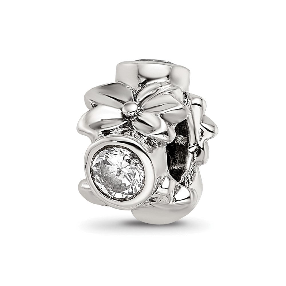Sterling Silver Reflections CZ Bead, 10.91 x 8.18 mm