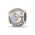 Sterling Silver Reflections Moonstone Bead, 8.18 x 7.27 mm