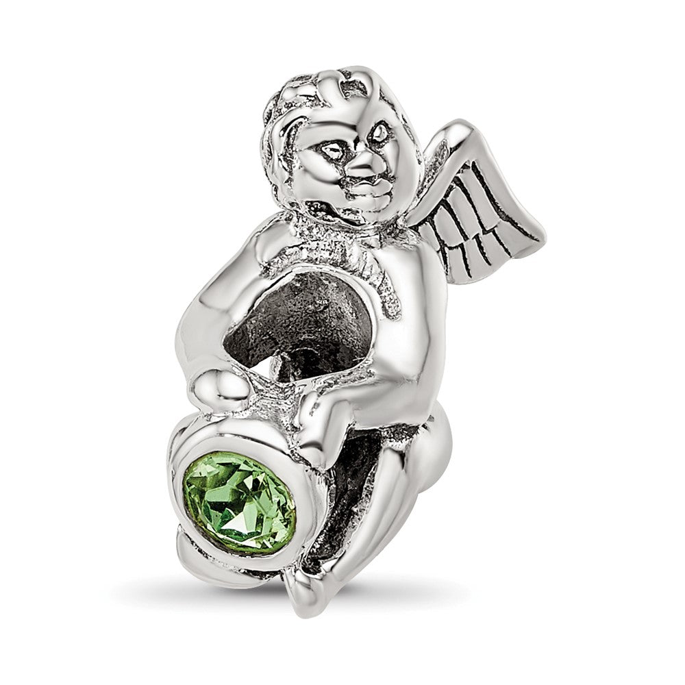 Sterling Silver Reflections August CZ Antiqued Bead, 16.36 x 12.73 mm