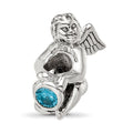 Sterling Silver Reflections December CZ Antiqued Bead, 16.36 x 12.73 mm