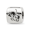 Sterling Silver Reflections Taurus Zodiac Antiqued Bead, 8.18 x 8.18 mm
