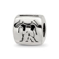 Sterling Silver Reflections Gemini Zodiac Antiqued Bead, 8.18 x 8.18 mm