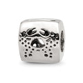 Sterling Silver Reflections Cancer Zodiac Antiqued Bead, 8.18 x 8.18 mm