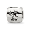 Sterling Silver Reflections Virgo Zodiac Antiqued Bead, 8.18 x 8.18 mm