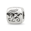 Sterling Silver Reflections Capricorn Zodiac Antiqued Bead, 8.18 x 8.18 mm