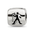 Sterling Silver Reflections Aquarius Zodiac Antiqued Bead, 8.18 x 8.18 mm