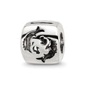 Sterling Silver Reflections Pisces Zodiac Antiqued Bead, 8.18 x 8.18 mm