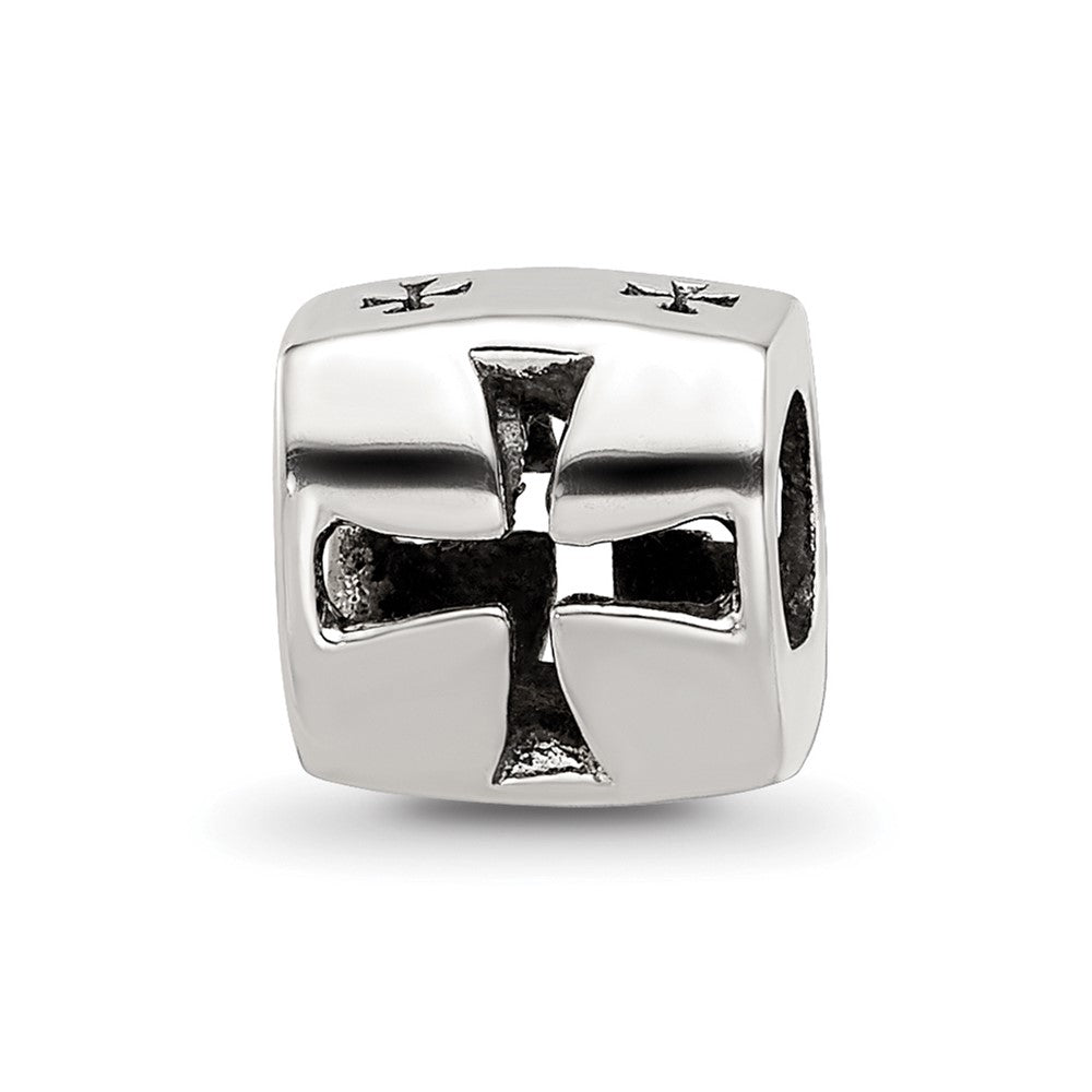Sterling Silver Reflections Maltese Cross Bead, 8.18 x 8.18 mm