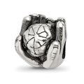 Sterling Silver Reflections World in Hands Bead, 10.91 x 10 mm