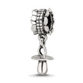Sterling Silver Reflections Baby Pacifier Dangle Bead, 20.91 x 7.27 mm