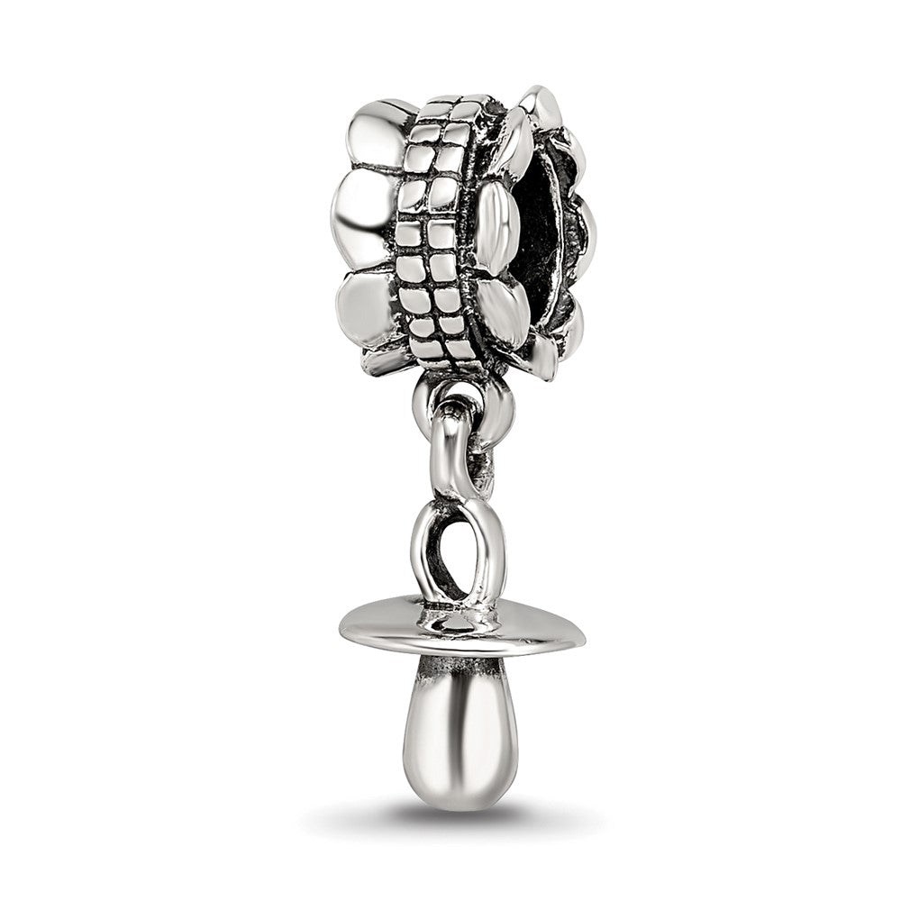 Sterling Silver Reflections Baby Pacifier Dangle Bead, 20.91 x 7.27 mm