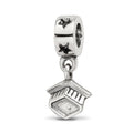 Sterling Silver Reflections Graduation Cap Dangle Bead, 19.09 x 3.64 mm