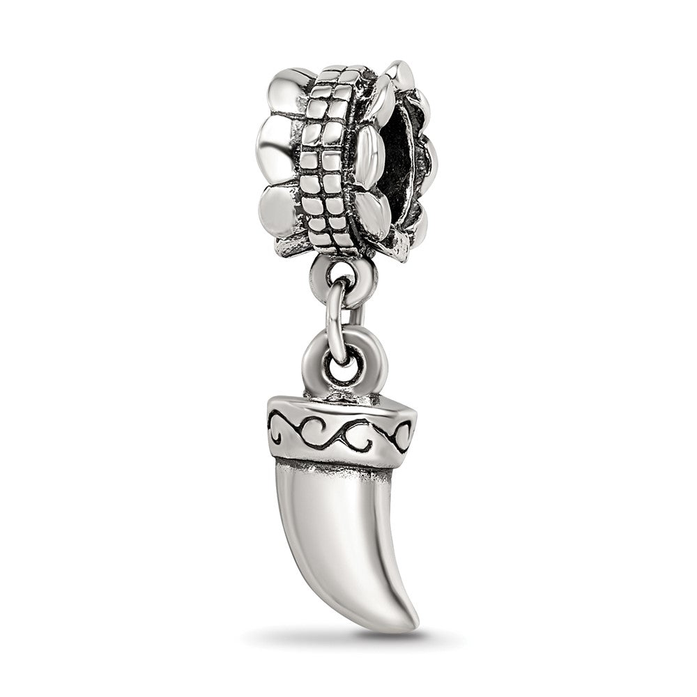 Sterling Silver Reflections Tiger Claw Dangle Bead, 22.73 x 6.36 mm