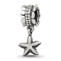 Sterling Silver Reflections Starfish Dangle Bead, 18.18 x 8.18 mm