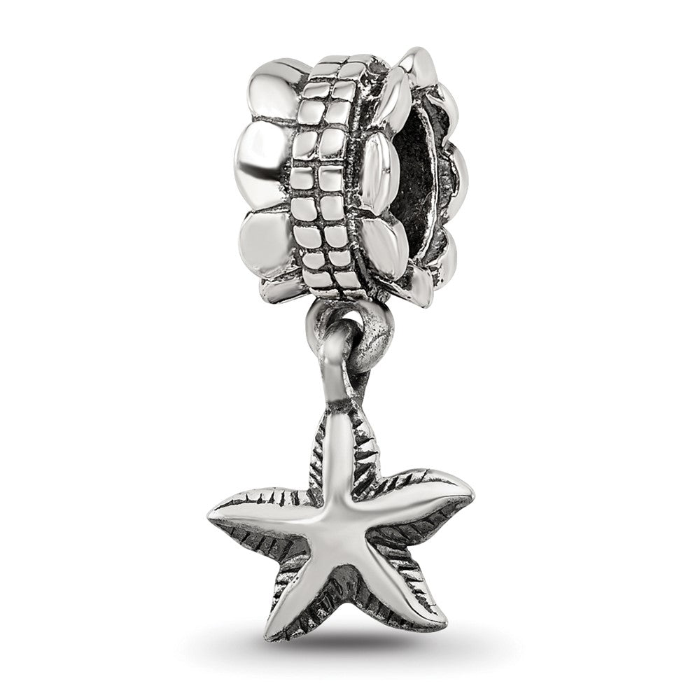 Sterling Silver Reflections Starfish Dangle Bead, 18.18 x 8.18 mm