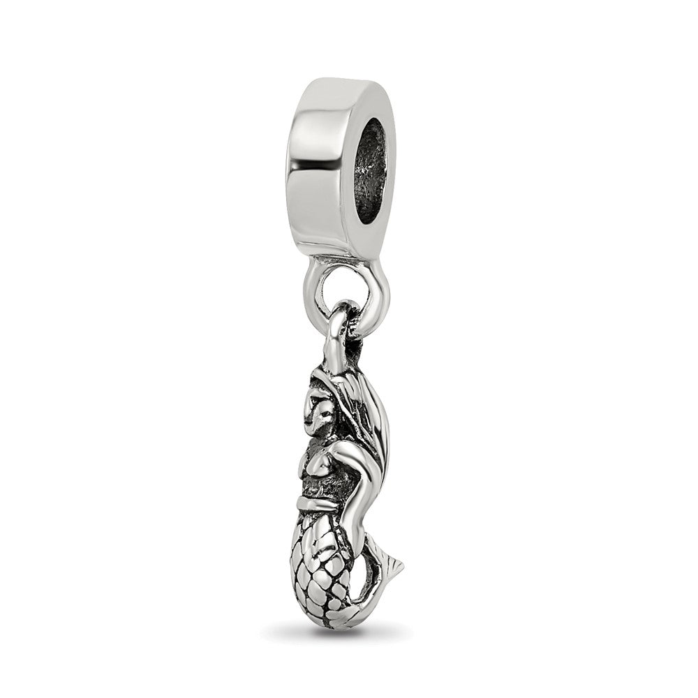 Sterling Silver Reflections Mermaid Dangle Bead, 25.45 x 3.64 mm