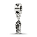 Sterling Silver Reflections Flip Flop Dangle Bead, 23.64 x 4.55 mm