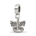 Sterling Silver Reflections Butterfly Dangle Bead, 19.09 x 10 mm
