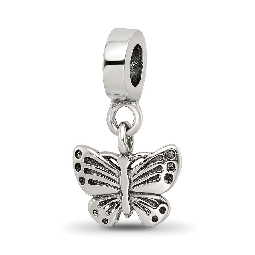 Sterling Silver Reflections Butterfly Dangle Bead, 19.09 x 10 mm