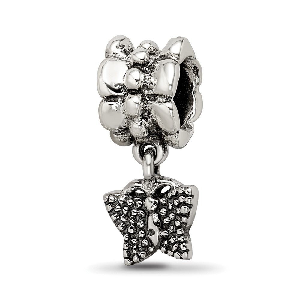Sterling Silver Reflections Butterfly Dangle Bead, 18.18 x 7.27 mm