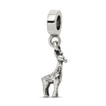 Sterling Silver Reflections Giraffe Dangle Bead, 23.64 x 7.27 mm