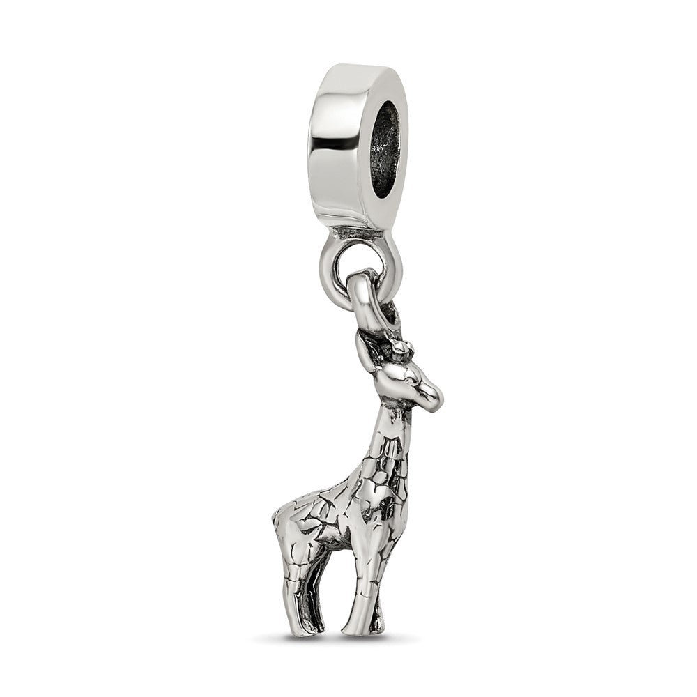 Sterling Silver Reflections Giraffe Dangle Bead, 23.64 x 7.27 mm
