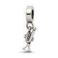 Sterling Silver Reflections Trumpet Dangle Bead, 20 x 6.36 mm