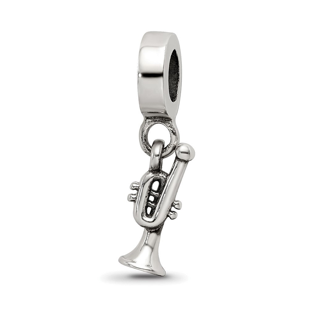 Sterling Silver Reflections Trumpet Dangle Bead, 20 x 6.36 mm