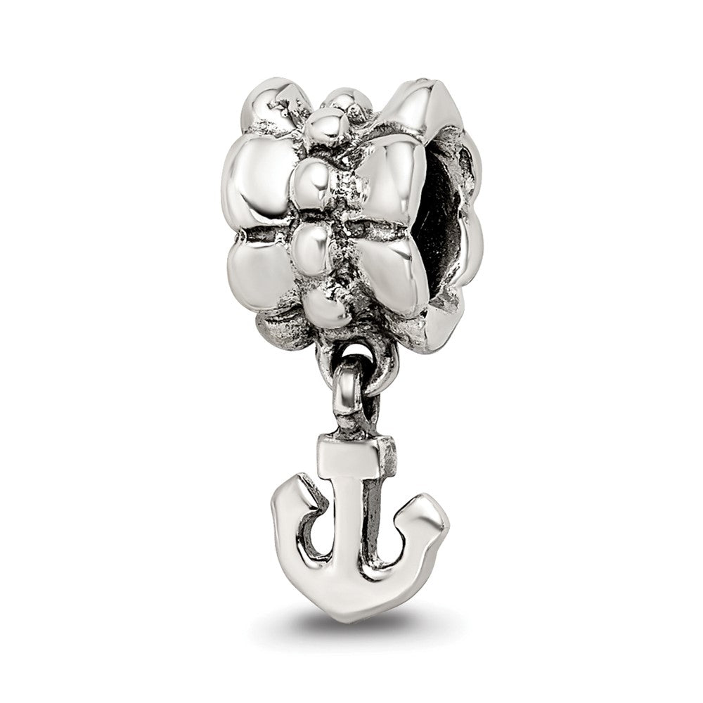 Sterling Silver Reflections Anchor Dangle Bead, 18.18 x 6.36 mm