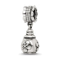 Sterling Silver Reflections Floral Ash Dangle Bead, 26.36 x 8.18 mm