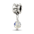 Sterling Silver Reflections Clear Preciosa Crystal Dangle Bead, 20.91 x 6.36 mm