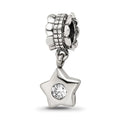 Sterling Silver Reflections CZ Star Dangle Bead, 20.91 x 5.45 mm