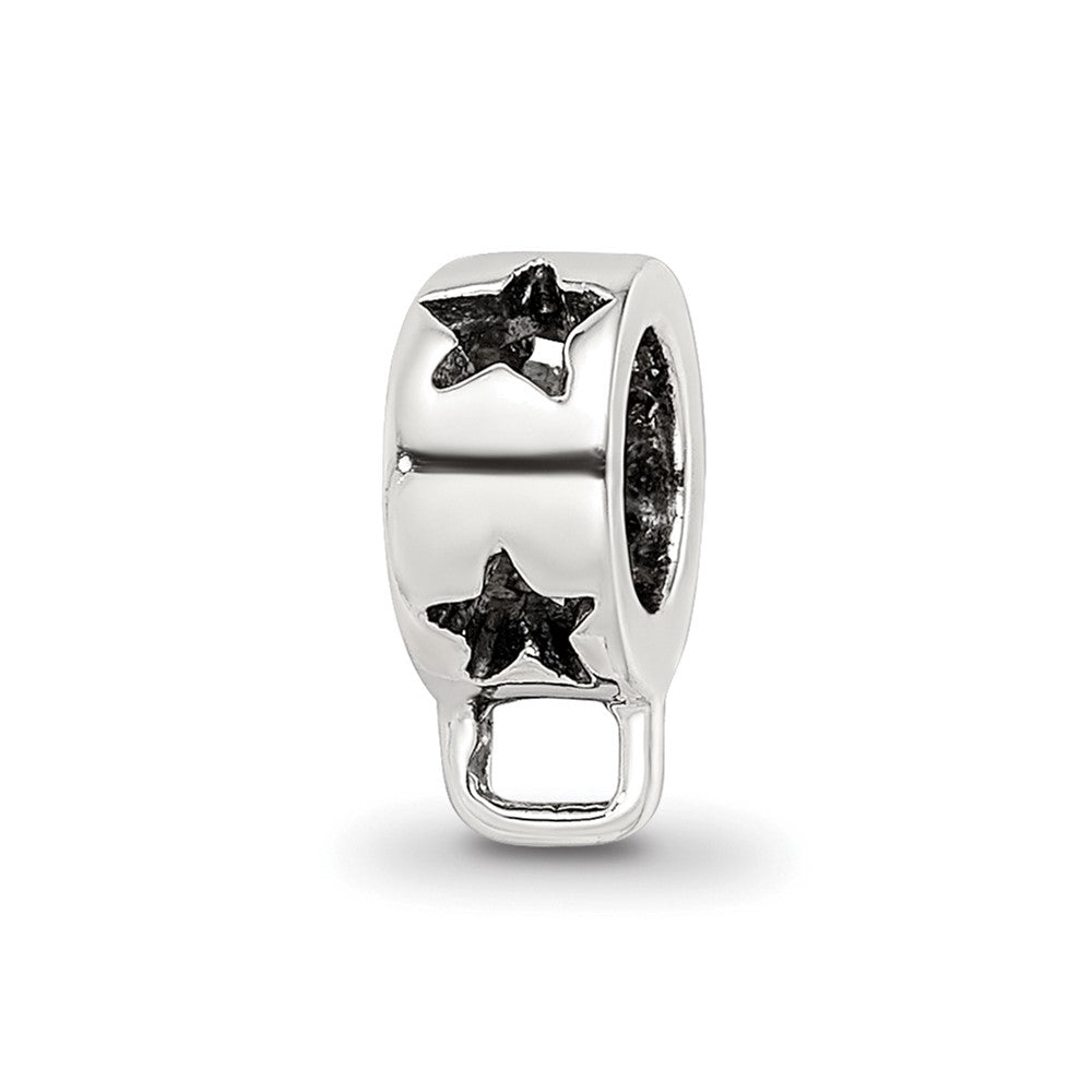 Sterling Silver Reflections Star w/Loop for Click-on Bead, 6.36 x 3.64 mm