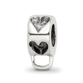 Sterling Silver Reflections Heart w/Loop for Click-on Bead, 7.27 x 4.55 mm