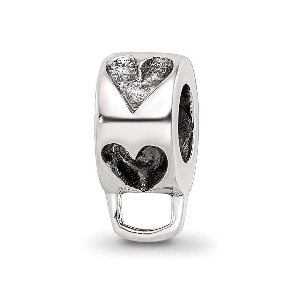 Sterling Silver Reflections Heart w/Loop for Click-on Bead, 7.27 x 4.55 mm