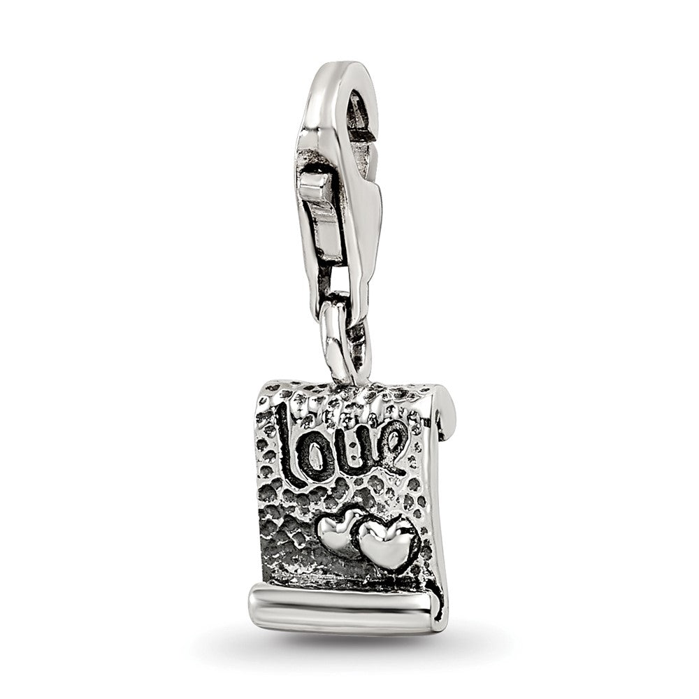 Sterling Silver Reflections Love Note Click-on for Bead, 20.91 x 6.36 mm