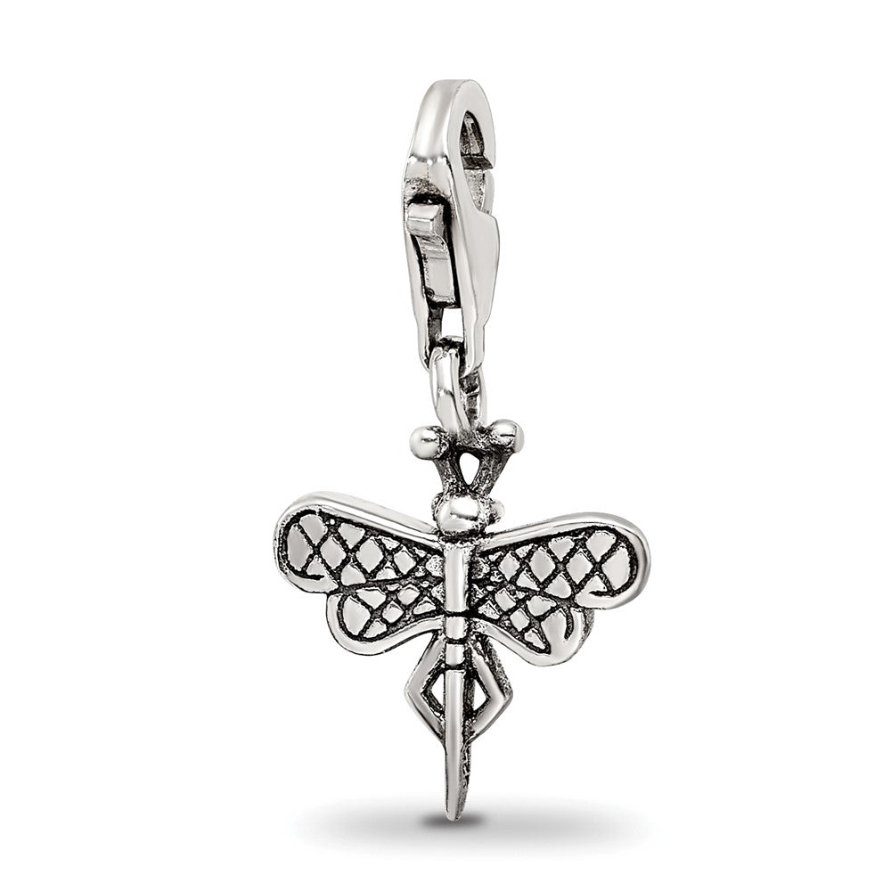 Sterling Silver Reflections Dragonfly Click-on for Bead, 21.82 x 10.91 mm
